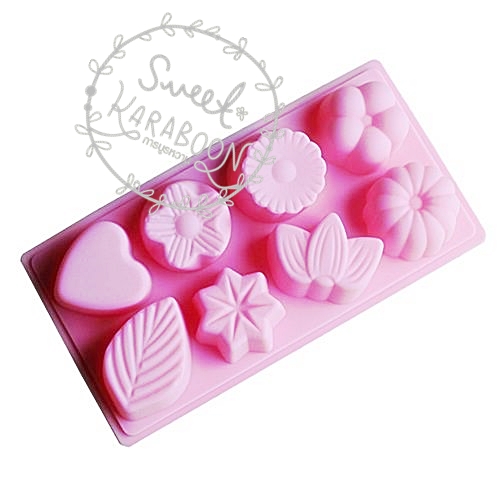 Silicone Mold Flower พิมพ์ซิลิโคน เฟาเวอร์ การ์เดน 8 หลุม น้ำหนัก 50 กรัม