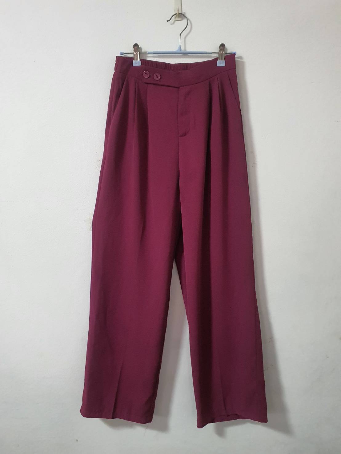 FF06330 กางเกงผ้า สีม่วง ของใหม่ เอว 26-28 นิ้ว
