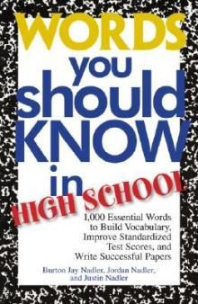 WORDS YOU SHOULD KNOW IN HIGH SCHOOL BY DKTODAY