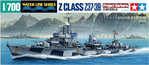 โมเดลเรือรบทามิย่า ขนาด 1/700 Tamiya TA31908 German Navy Destroyer Z Class (Z37-39) Barbara Refurbishment 2 Ship Set