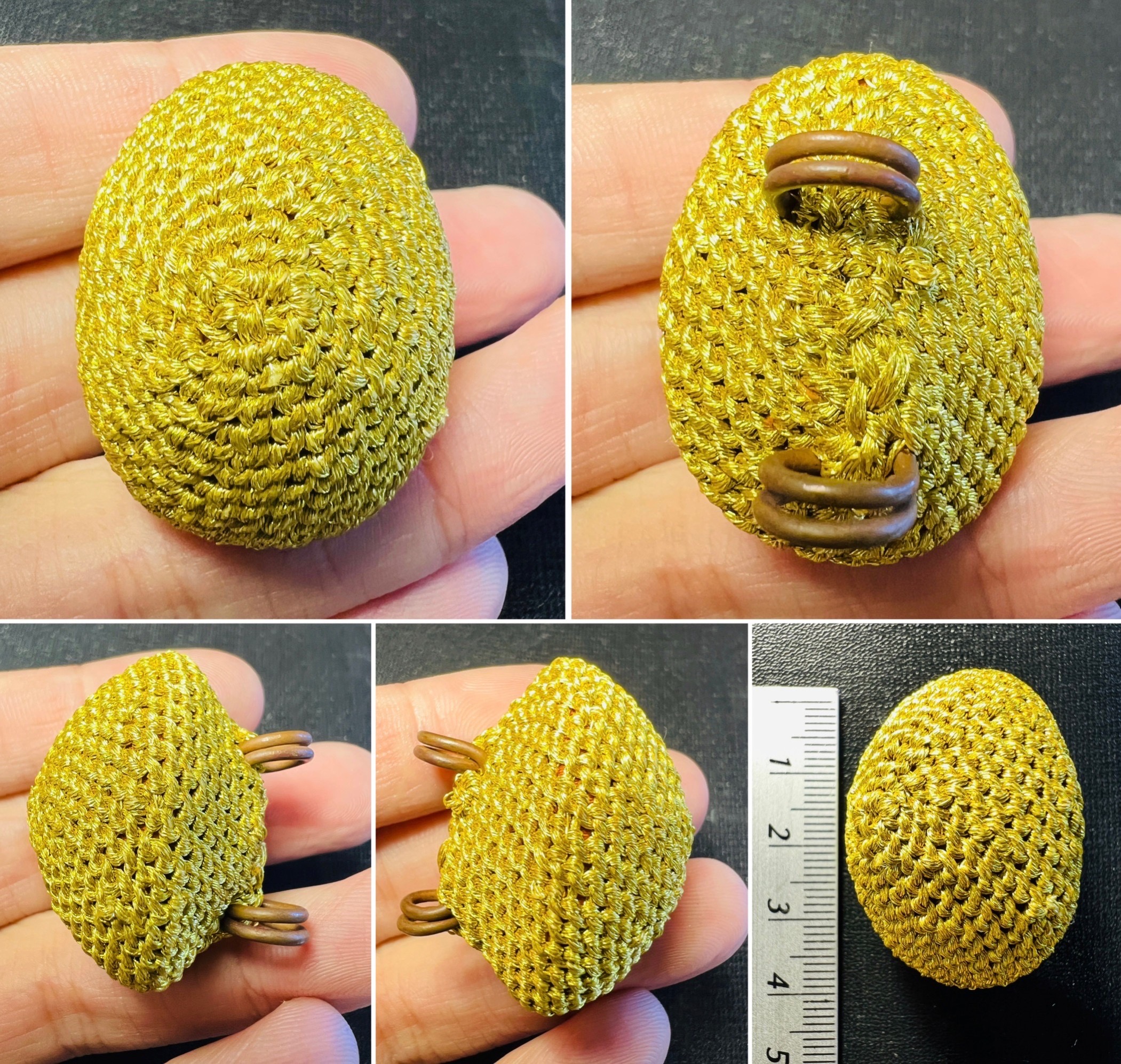 เบี้ยแก้หลวงปู่เจือ (เชือกถักสีทอง) Bia Kae Luang Pu Juer (Rope cover-Gold color). SKU-01861