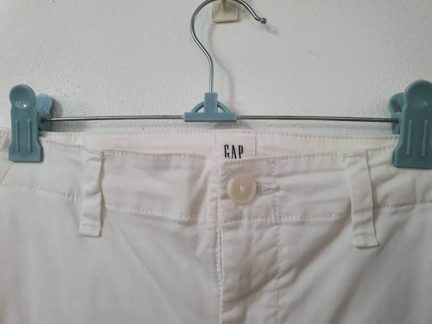 FF06556 กางเกงผ้า มือสอง สีขาว แบรนด์ GAP เอว 28-29 นิ้ว