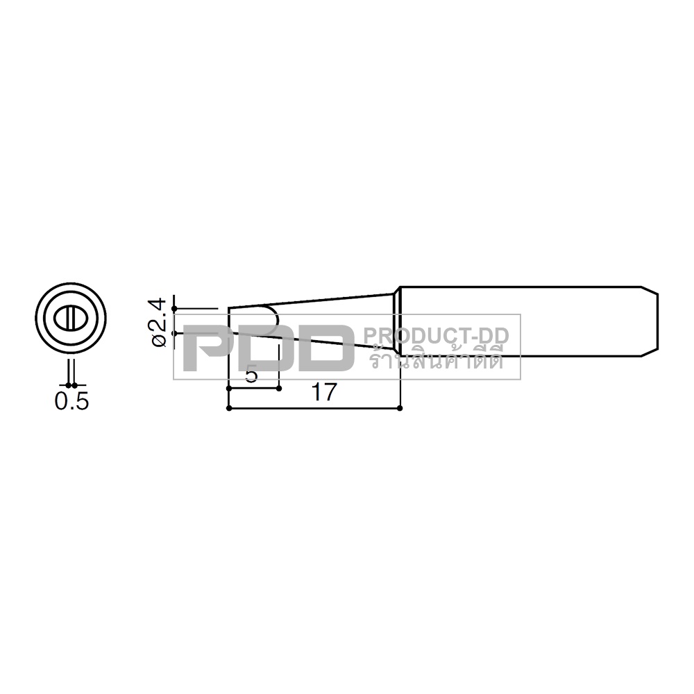 900M-T-2.4D ปลายหัวแร้งบัดกรี ใช้กับหัวแร้งบัดกรี 936 937 907 HAKKO และยี่ห้อรุ่นที่เทียบเท่า