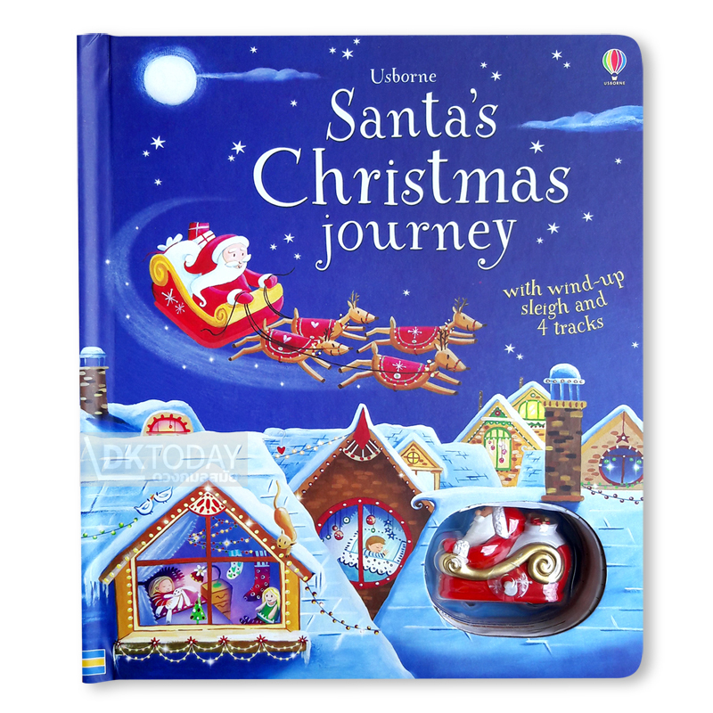 USBORNE SANTA'S CHRISTMAS JOURNEY WITH WIND-UP SLEIGH BY DKTODAY
