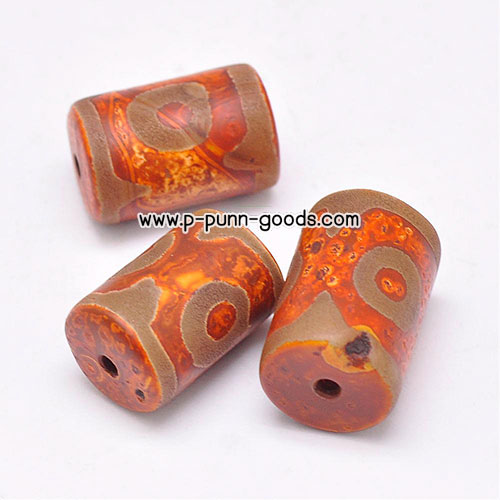 dZi Tibetan Agate, สี Chocolate (14~15x22~23 มม.)
