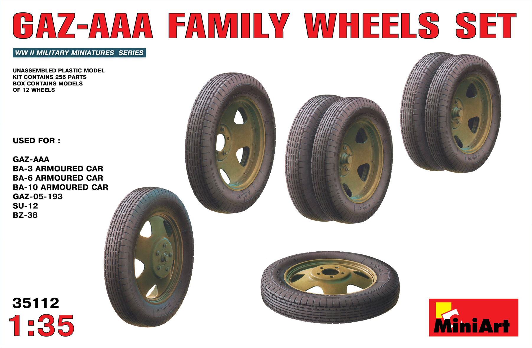โมเดลฟิกเกอร์ MiniArt ขนาด 1/35 MI35112 GAZ-AAA Family Wheels Set