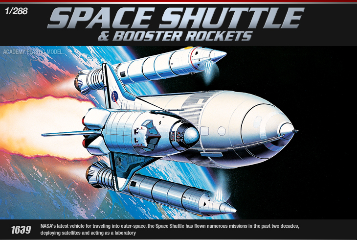 โมเดลเครื่องบินจำลอง Academy ขนาด 1/288 AC12707 SPACE SHUTTLE W/BOOSTER ROCKETS