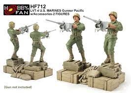 โมเดลฟิกเกอร์ AFV ขนาด 1/35 HF712 WWII LVT-4 US MARINES GUNNER (PACIFIC WAR) - 2 FIGURES เฉพาะฟิกเกอร์ไม่รวมปืน