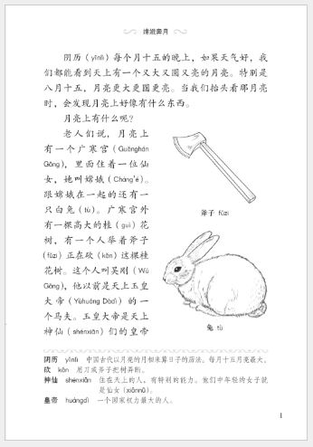 หนังสืออ่านนอกเวลาภาษาจีน เรื่องเทพธิดาแห่งจันทรา 学汉语分级读物(第1级):嫦娥奔月
