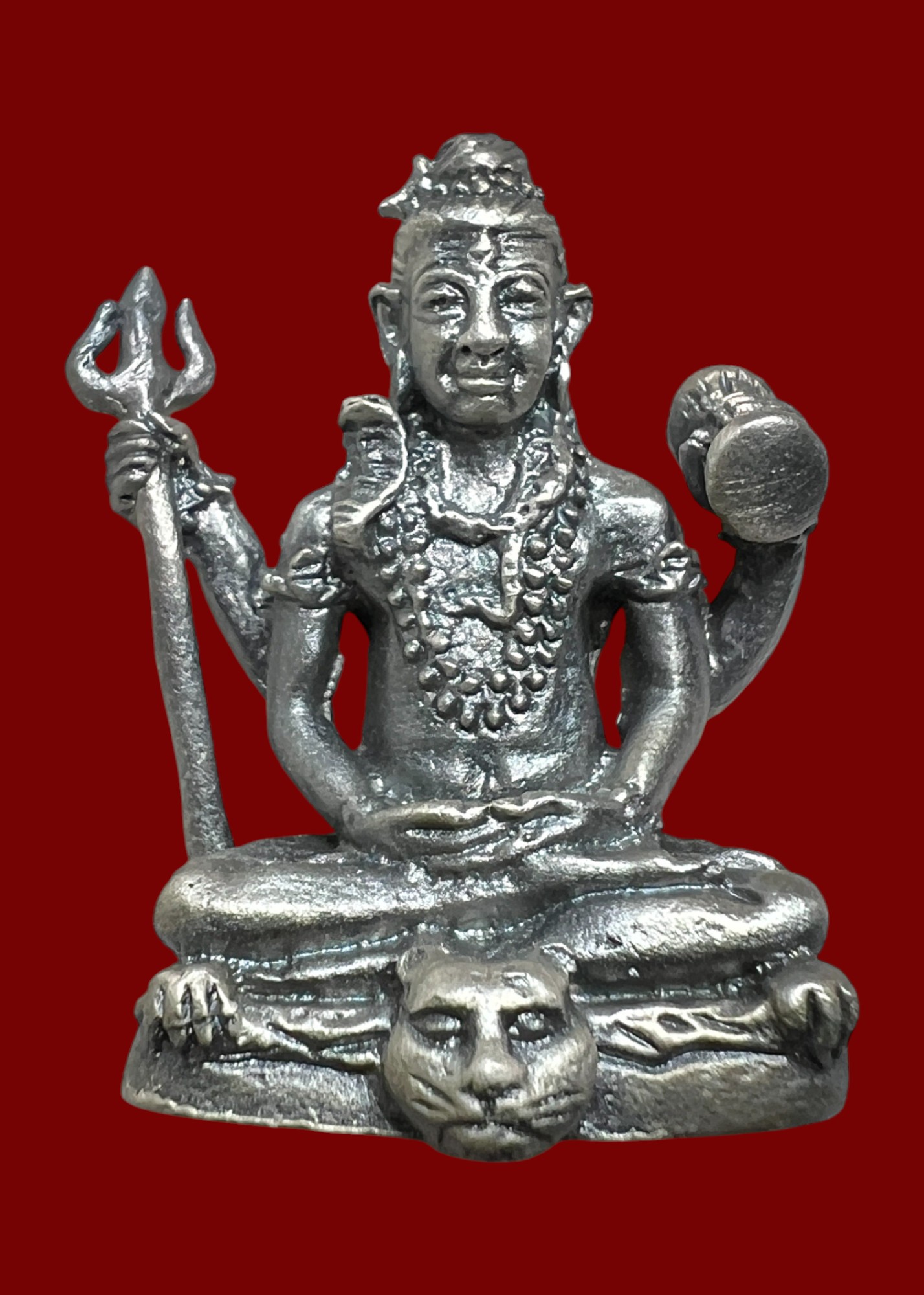 พระศิวะลอยองค์ (เนื้อสัมฤทธิ์, ชุบซาติน) Shiva statue (Bronze, Satin cover) SKU-02715