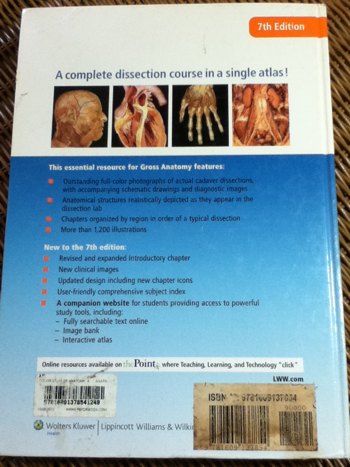 Color Atlas of Anatomy/ Johannes W. Rohen และคณะ