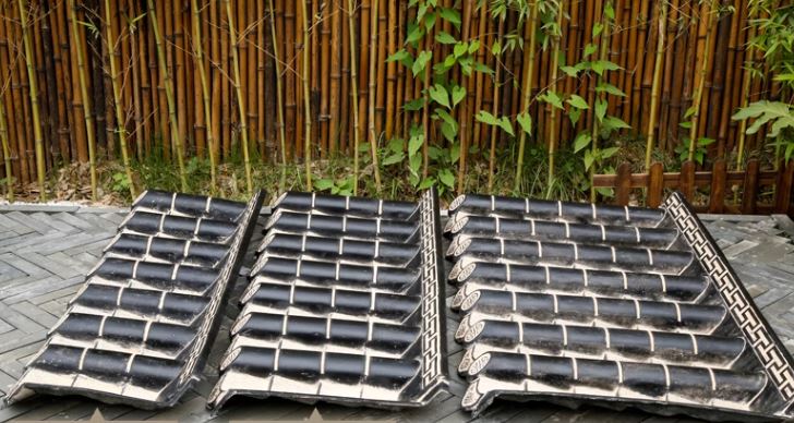 หลังคากระเบื้องแบบจีน แบบเกาหลี แบบญี่ปุ่น ลายคลาสสิก สำหรับตกแต่งสถานที่ต่างๆ Chinese Korean Japanese Tile Decoration Double Dragons Creative Tile Decoration