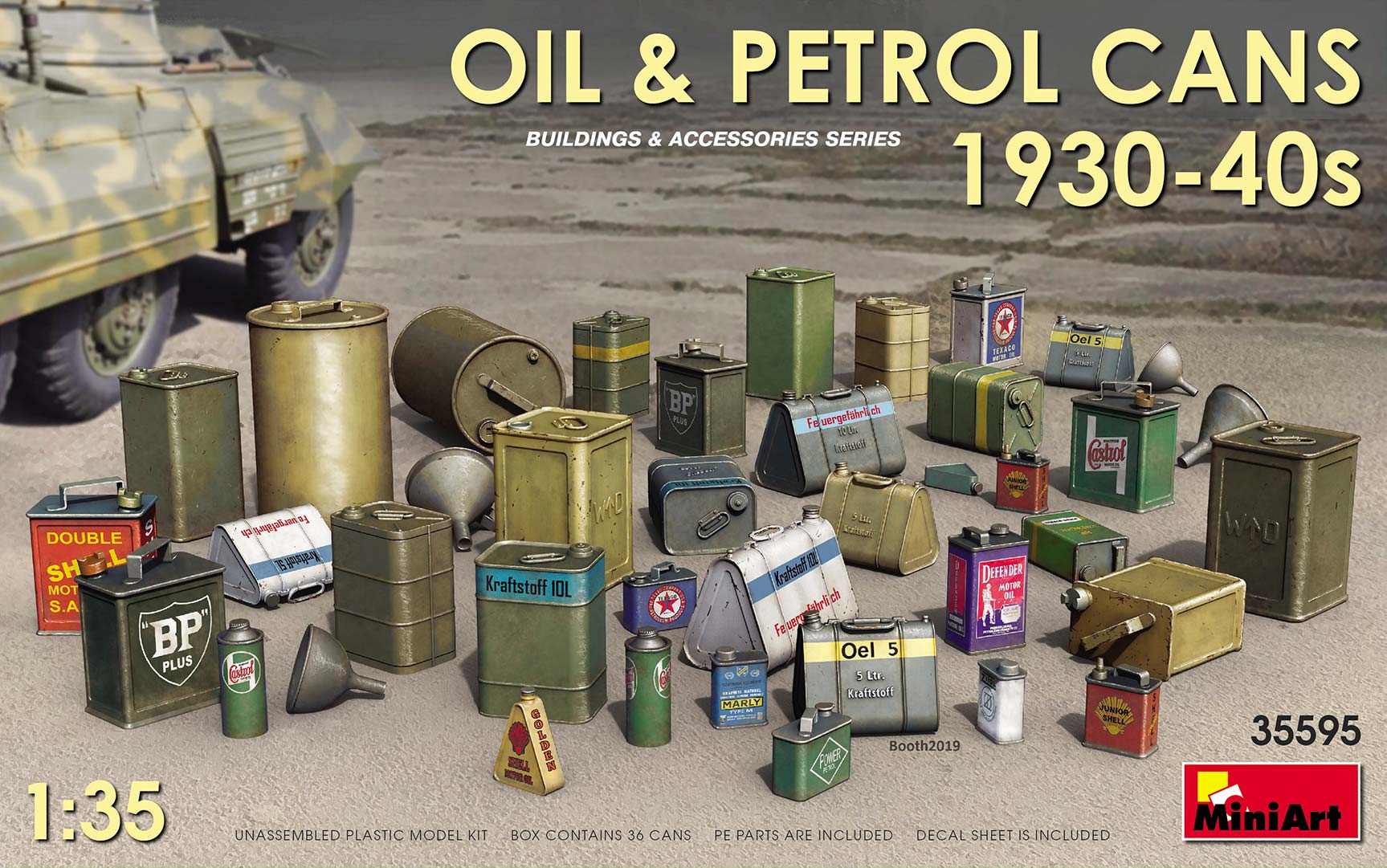 โมเดลฟิกเกอร์ถังน้ำมัน MiniArt ขนาด 1/35 MI35595 Oil & Petrol Cans 1930-40s