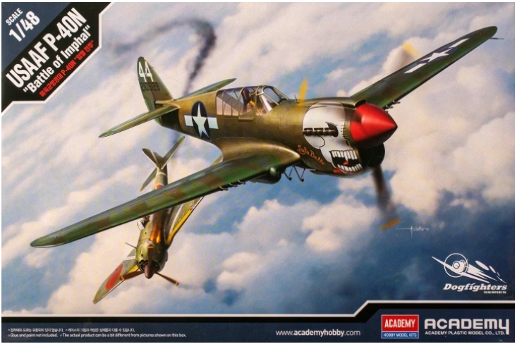 โมเดลเครื่องบิน Academy ขนาด 1/48 AC12341 USAAF P-40N WARHAWK "BATTLE OF IMPHAL"