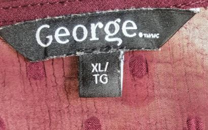 FF05265 เสื้อผ้ามือสอง ชีฟอง สีแดงเข้ม แบรนด์ George อก free-44 นิ้ว