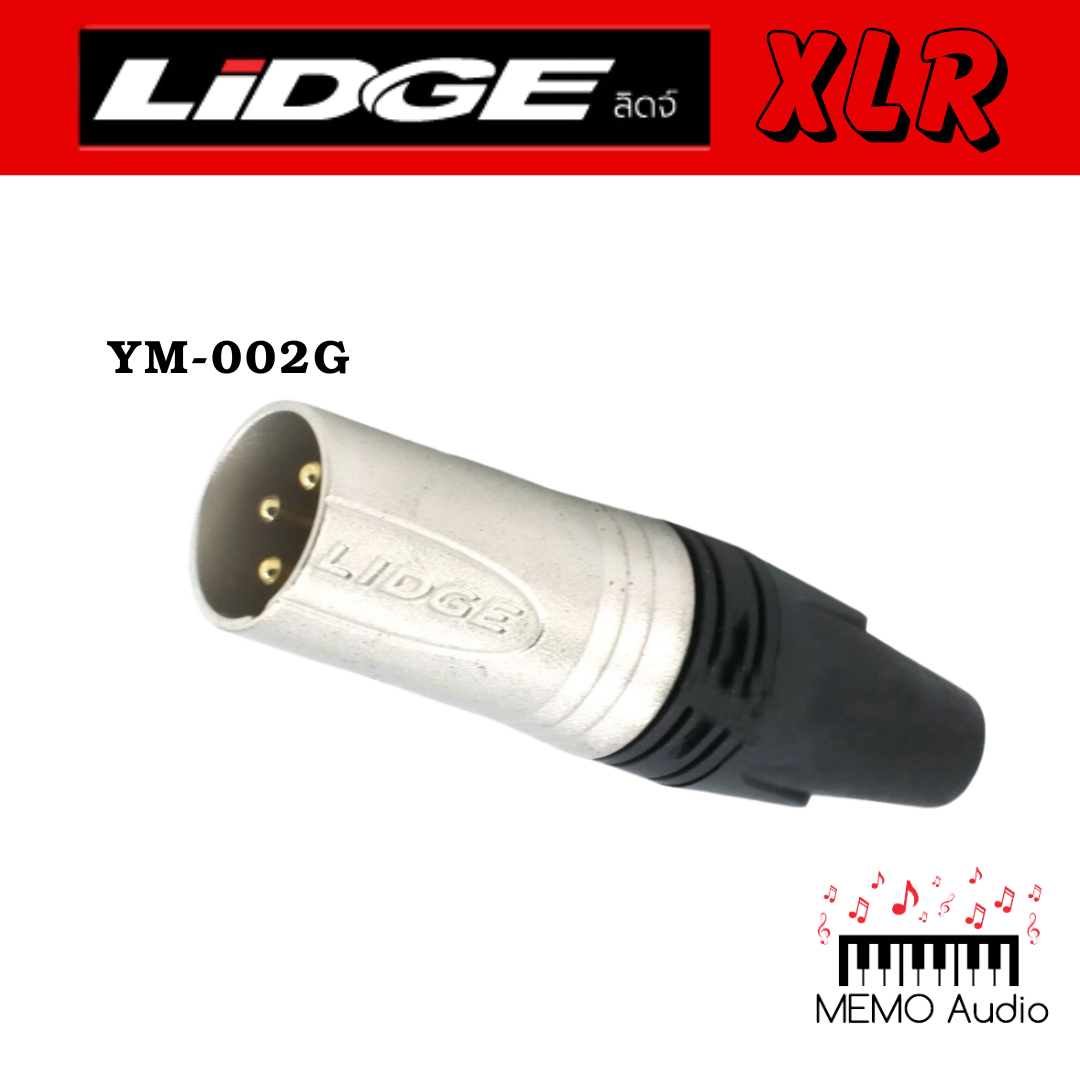 LIDGE ชุดหัวคอนเน็คเตอร์ XLR Gold-Plated Connector Set (YM-001G + YM-002G)