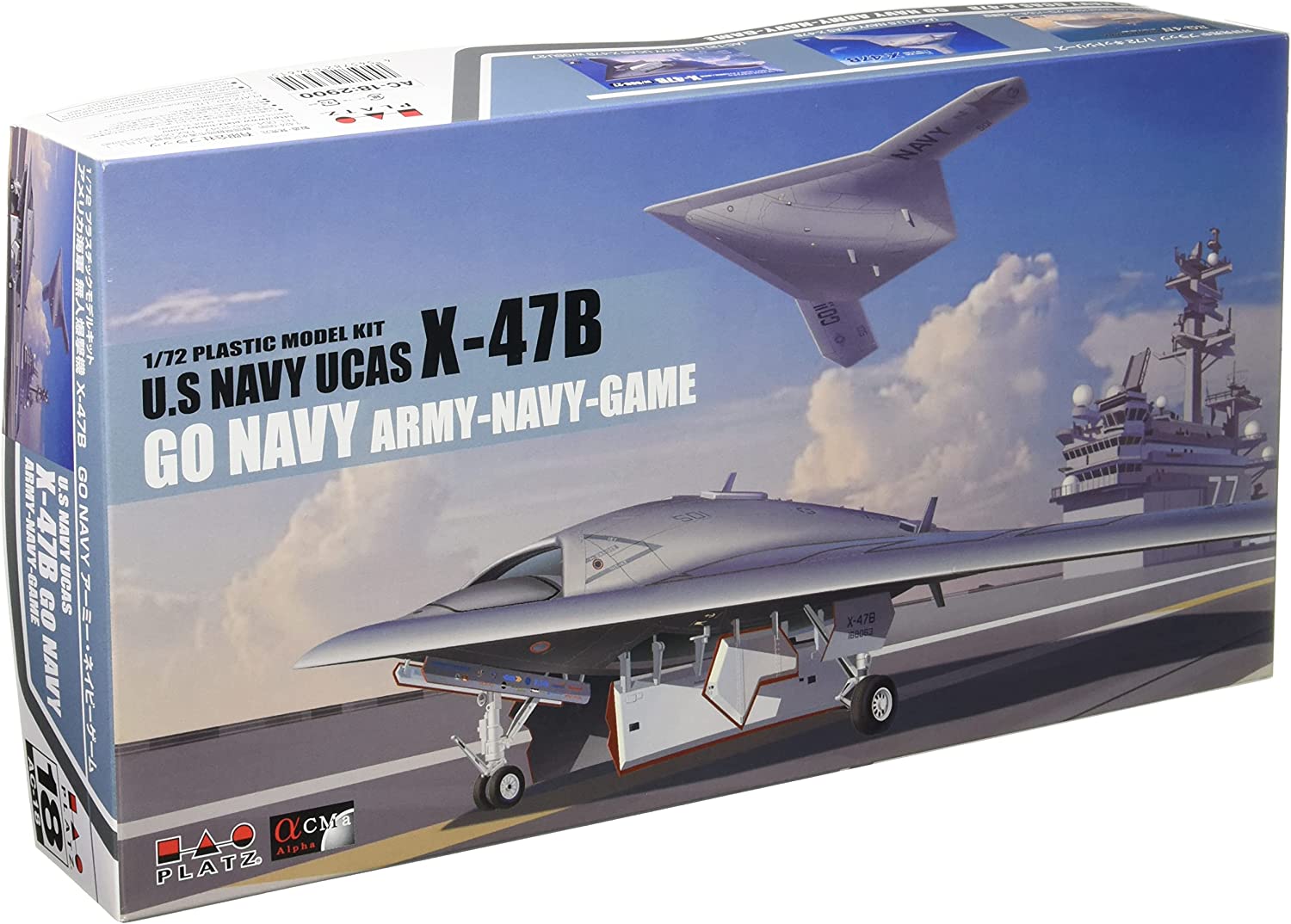 โมเดลเครื่องบิน Platz Hobby 1/72 AC-18 US Navy Unmanned Bomber X-47B Flight State
