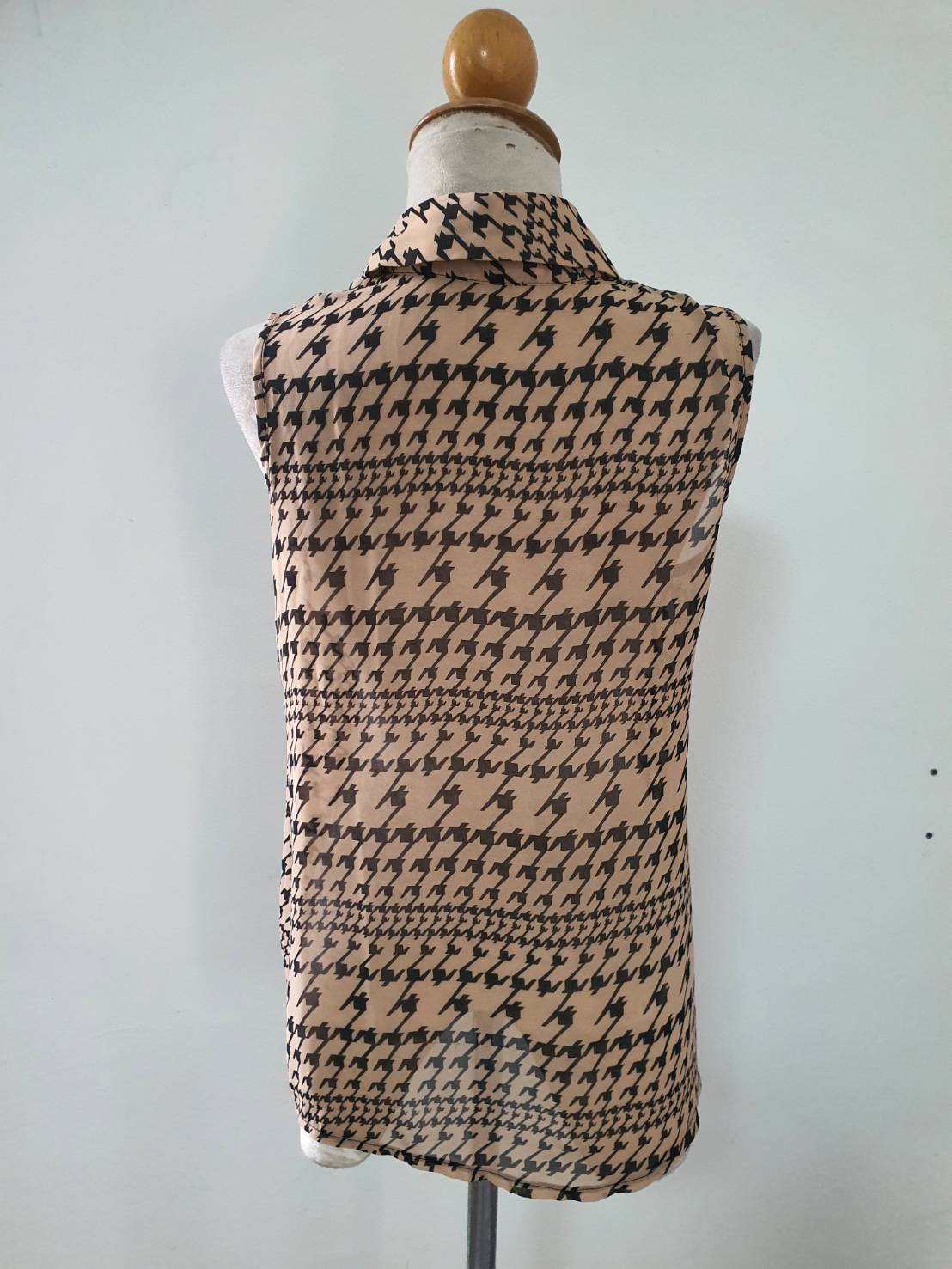 FF06734 เสื้อชีฟอง สีน้ตาล มือสอง zara อก 34 นิ้ว