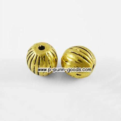ลูกปัดคั่น เม็ดกลม 7 มม. สีทองโบราณ