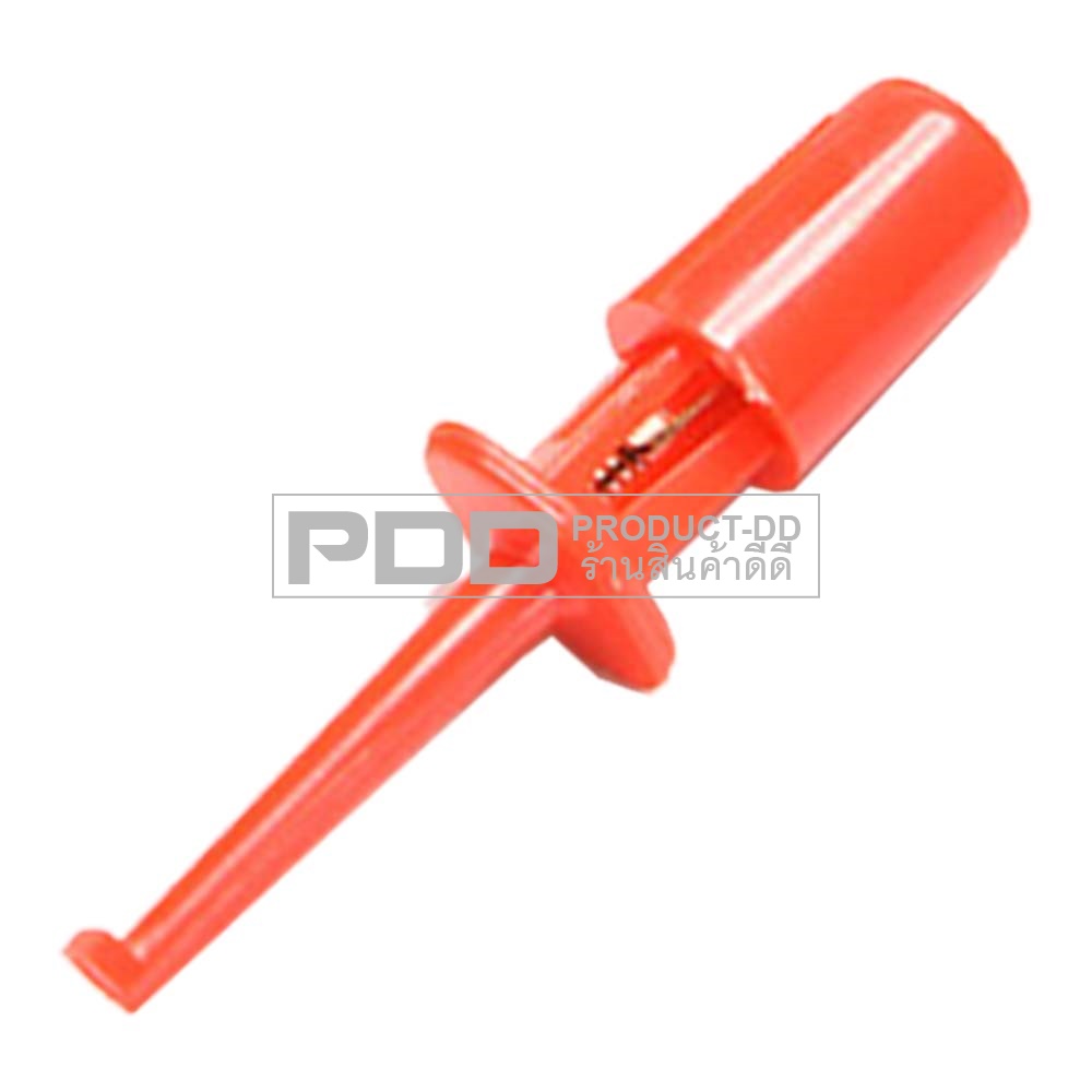 หัววัดตะขอเกี่ยว Clip Test ขนาด 4.2 ซม. สีแดง แบบสปริงกด ใช้ทดสอบวงจรอิเล็กทรอนิกส์