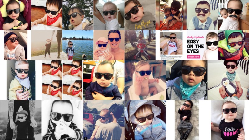 Hipsterkid Black Sunglasses Age 0-2 แว่นกันแดดสีดำเด็ก (Logo-Hipsterkid)