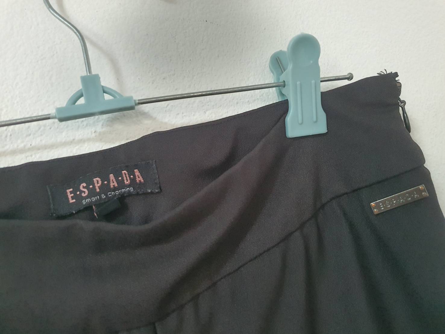 FF06532 กางเกงผ้ามือสอง สีดำ แบรนด์ ESPADA เอว 24 นิ้ว