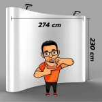 Backdrop แบ็คดรอปออกบูท ขนาด 3x2 (โค้ง)