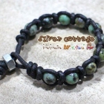 DIY#04- สร้อยข้อมือหินมาดเข้ม ด้วยเชือกหนังและหัวน๊อต - ง่ายๆ สไตล์ DIY