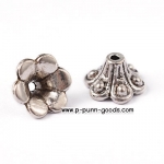 ฝาครอบลูกปัด 9มม. สีเงินโบราณ