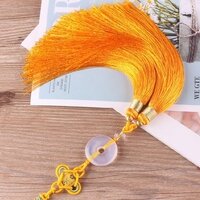 โนรีแกจี้ห้อยพู่สีเหลืองประดับชุดฮันบก (Norigae) จี้ห้อยพู่สำหรับประดับในชุดประจำชาติเกาหลี 노리개