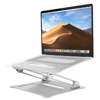 Aluminum Laptop Stand ที่วางโน๊ตบุ๊ค ขาตั้งแลปท็อป อลูมิเนียม ปรับระดับได้ สวยหรูระบายความร้อนได้ดี พกพาสะดวก / Silver
