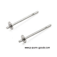 1 คู่ - สีสแตนเลส (14x3mm)
