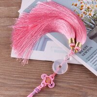 โนรีแกจี้ห้อยพู่สีชมพูประดับชุดฮันบก (Norigae) จี้ห้อยพู่สำหรับประดับในชุดประจำชาติเกาหลี 노리개