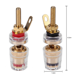 42mm. Binding Post HIFI Cable Terminals Gold Plated Amplifier Speaker Connector, R Connector (2 คู่ / 4 ตัว)
