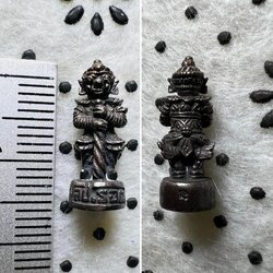 ท้าวเวสสุรรณลอยองค์ (พิมพ์เล็ก, ทองเหลืองรมดำ) Thao Wessuwan Statue (Small size, Brass, Black Plated) SKU-01636