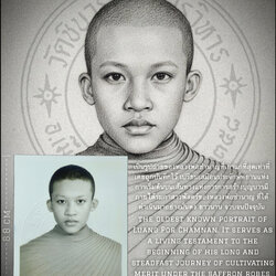 รูปหน้าเณรหลวงพ่อชำนาญ (รุ่น:ตราวัดปั๊มนูน) Luang Por Chamnan's Novice Monk Portrait. (series:temple’s embossed seal) SKU-04010