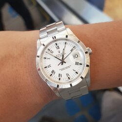 Vintage Rolex Date White Roman Dial Ref.15210 ขนาด34mm