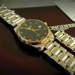 ขายนาฬิกาข้อมือ Longines Master Collection automatic ทองคำ18k เพชรแท้12เม็ด 0.055กะรัต สภาพสวย อุปกรณ์ กล่อง ครบ ศูนย์ไทย