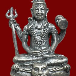 พระศิวะลอยองค์ (เนื้อสัมฤทธิ์, ชุบซาติน) Shiva statue (Bronze, Satin cover) SKU-02715