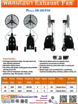 พัดลมไอน้ำตั้งพื้น, Exhaust Fan 30นิ้ว , พัดลมไอน้ำตั้งพื้น 300w พัดลมระบายอากาศตั้งพื้น ให้ปริมาณลมมาก, พัดลมตั้งพื้นไอน้ำ