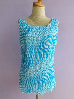 FF03092 เสื้อแฟชั่น สีฟ้า แบรนด์ มือสอง CARRIE ALLEN อก 38-42 นิ้ว