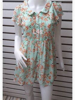 FF05553--เดรสแฟชั่น สีเขียวโศก มือสอง INGNI อก 33 นิ้ว