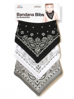 BANDANA BIBS (BLACK/GREY/WHITE)