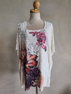 FF04981 เสื้อผ้ามือสอง สาวอวบ สีขาว แบรนด์ CATHERINES อก 52-60 นิ้ว