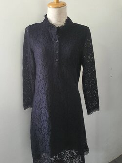 FF06192 เดรสแฟชั่น ลูกไม้ สีดำ อก 36-38 นิ้ว