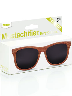 Mustachifier Wood Finish Sunglasses Age 0-2 แว่นกันแดดลายไม้