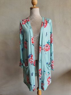 FF05106 เสื้อคลุมสีเขียว มือสอง แบรนด์ Fickled teay อก free