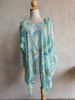 FF05114 เสื้อผ้ามือสอง ชีฟอง สีเขียว สาวพลัสไซส์ แบรนด์ EXTREME อก free