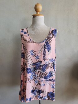 FF05116 เสื้อมือสอง แขนกุด สีโอรสลาย แบรนด์ ZIZZI อก 46 นิ้ว