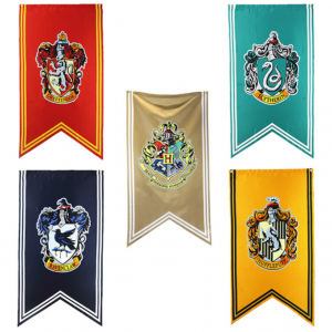 ธงฮอกวอตส์ประจำบ้าน แบบพื้นสี ไซส์70x125cm.